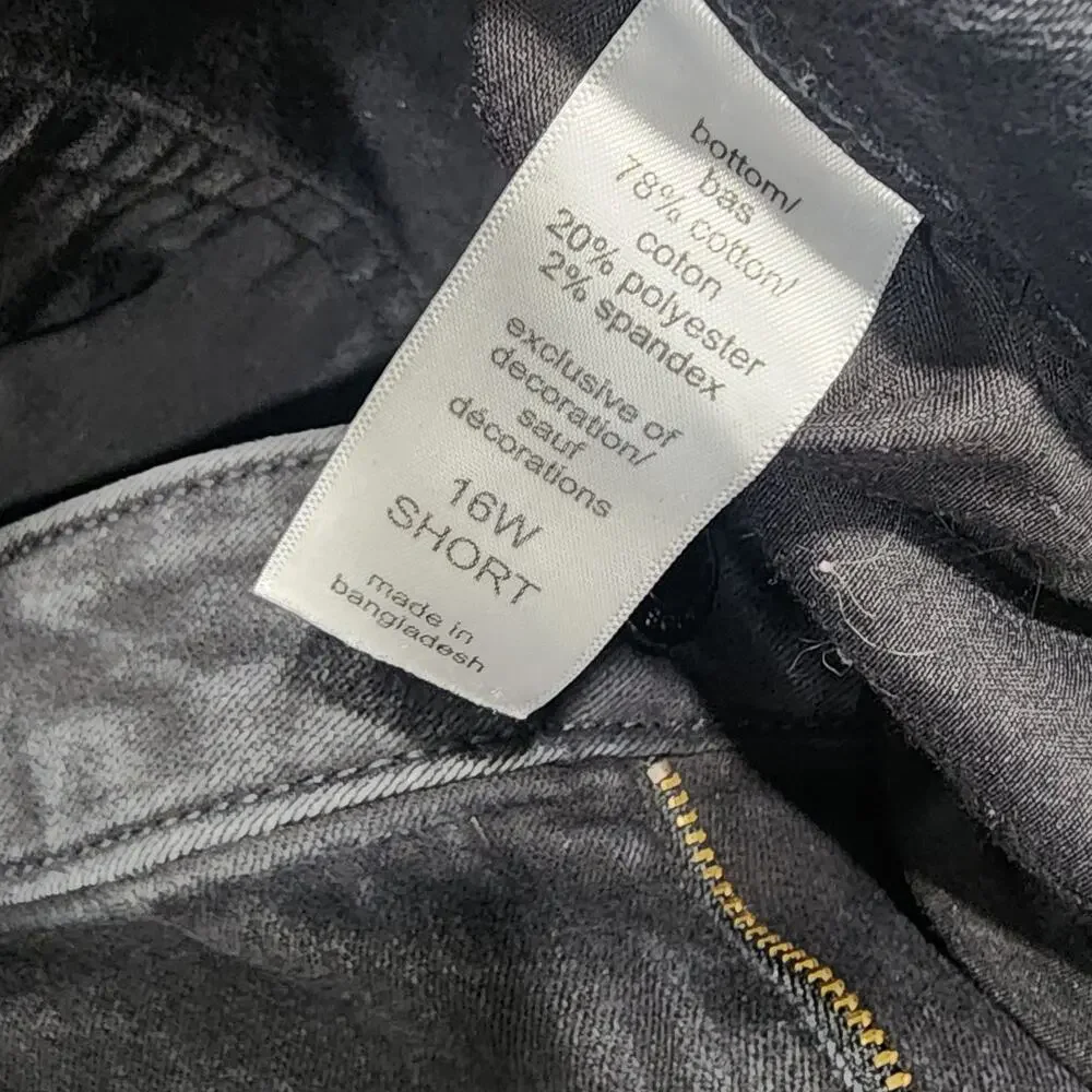 m‎ jeans by Maurices Mid Rise Curvy Straight Black Size 16W Short - Picture 4 of 11